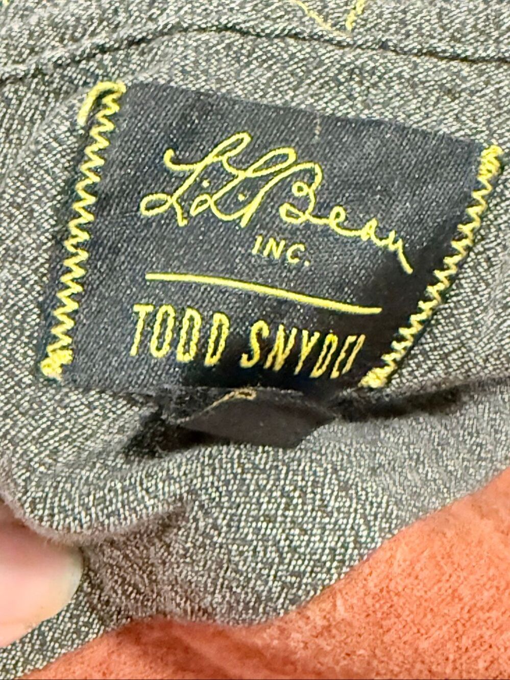 L.L. BEAN X TODD SNYDER Chamois Shirt button down orange russet Large - Picture 3 of 3
